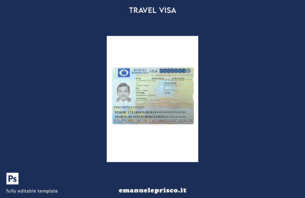 modello di visto di viaggio per la Repubblica Dominicana in stile verificato